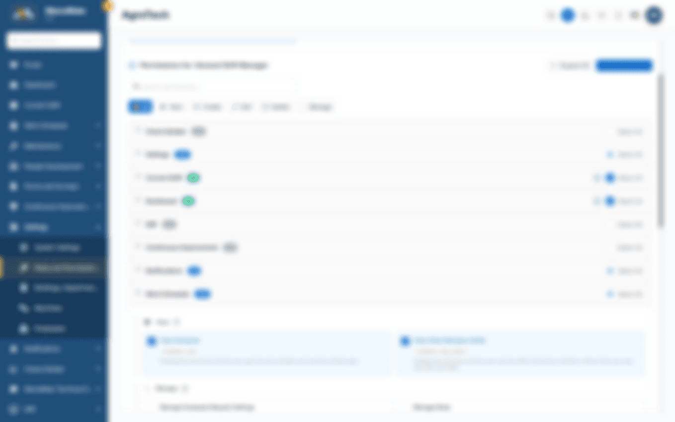 Role permissions with per-employee overrides